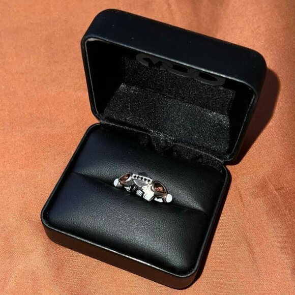 Harley Davidson Womens Sterling Silver Garland Stone Bar & Shield Ring 7 NWT‌ - Picture 2 of 5